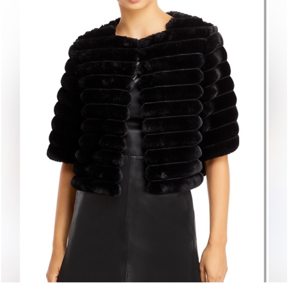 New La Fiorentina Faux Fur Jacket — Black, One Size